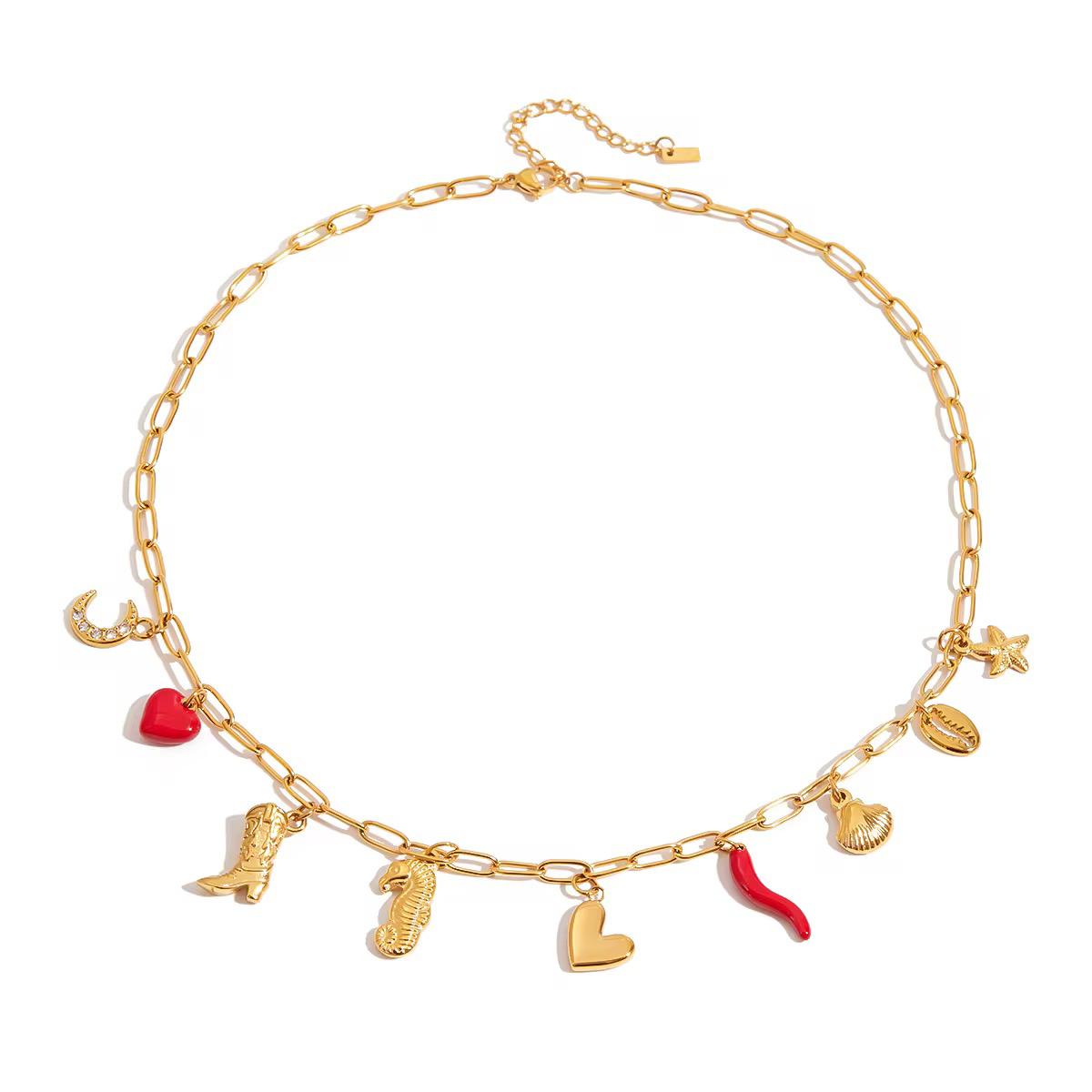 RED LOVE CHARM NECKLACE