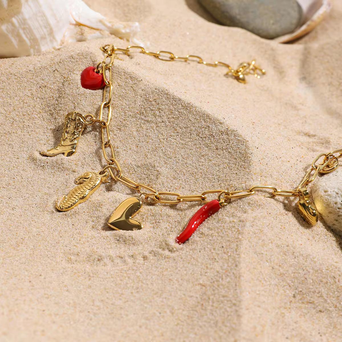 RED LOVE CHARM NECKLACE