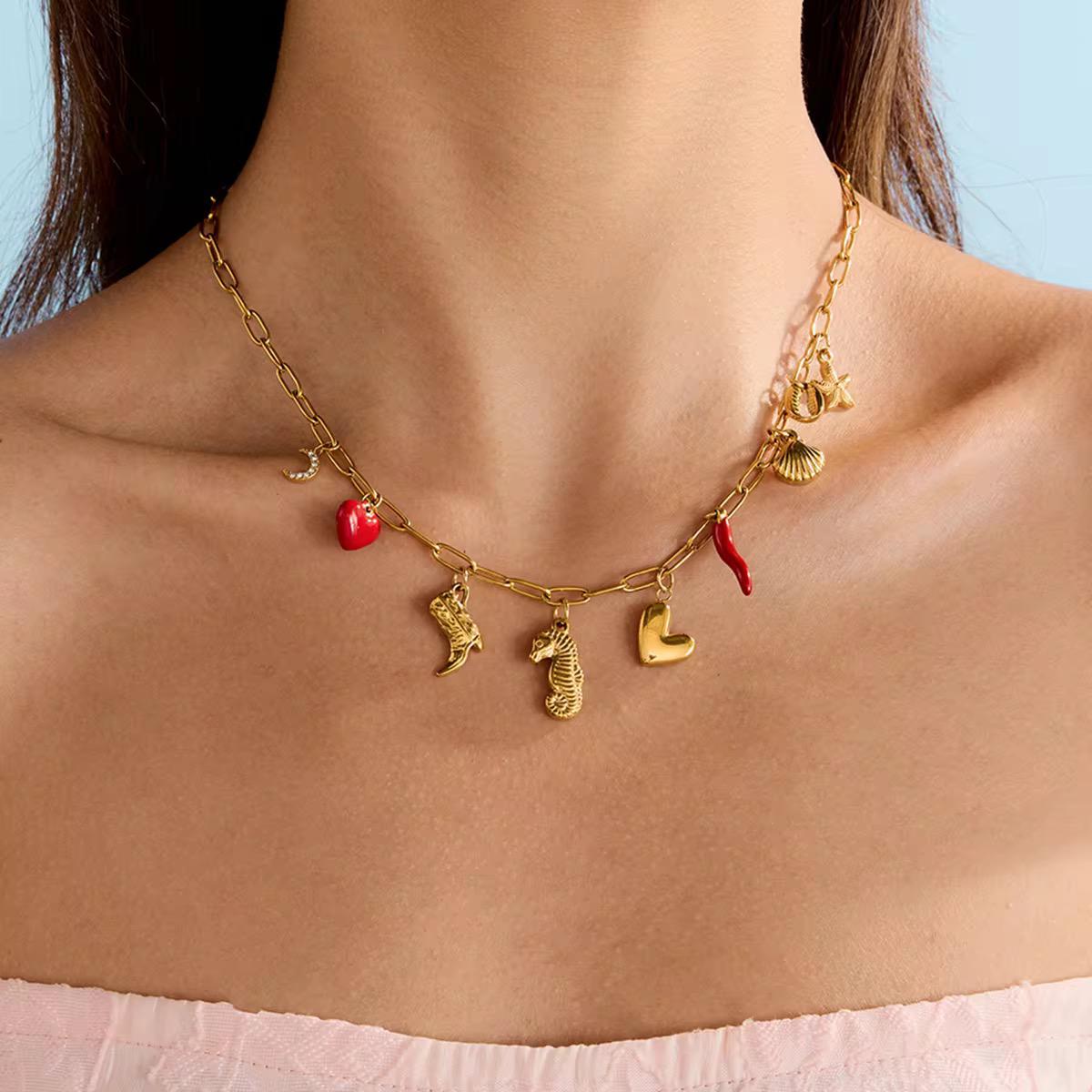 RED LOVE CHARM NECKLACE