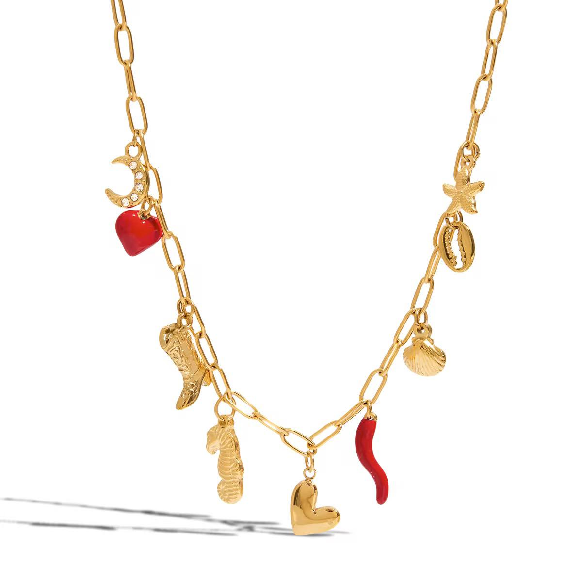RED LOVE CHARM NECKLACE
